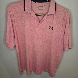 Under Armour Men's Heathered Pink Polo